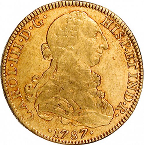 8 Escudos Obverse Image minted in SPAIN in 1787FM (1759-88  -  CARLOS III)  - The Coin Database