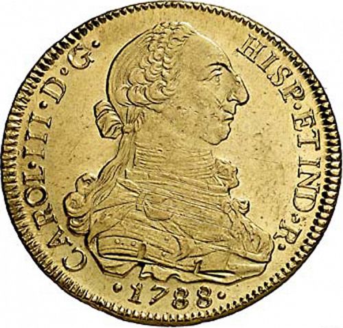 8 Escudos Obverse Image minted in SPAIN in 1788DA (1759-88  -  CARLOS III)  - The Coin Database