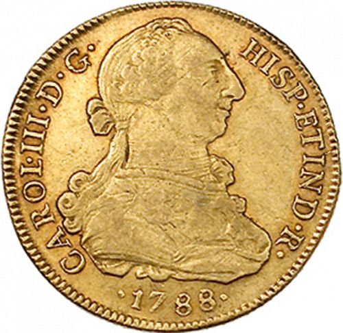 8 Escudos Obverse Image minted in SPAIN in 1788IJ (1759-88  -  CARLOS III)  - The Coin Database