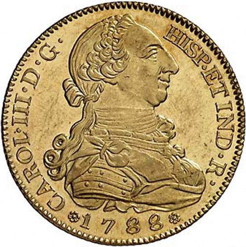 8 Escudos Obverse Image minted in SPAIN in 1788M (1759-88  -  CARLOS III)  - The Coin Database