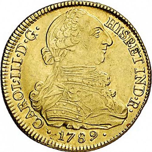8 Escudos Obverse Image minted in SPAIN in 1789SF (1759-88  -  CARLOS III)  - The Coin Database
