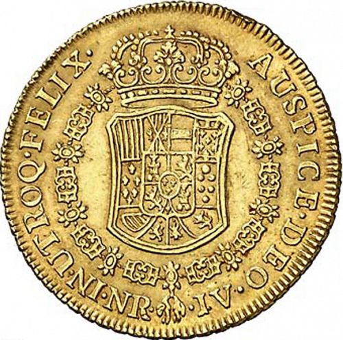 8 Escudos Reverse Image minted in SPAIN in 1762JV (1759-88  -  CARLOS III)  - The Coin Database