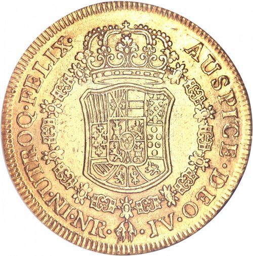 8 Escudos Reverse Image minted in SPAIN in 1763JV (1759-88  -  CARLOS III)  - The Coin Database