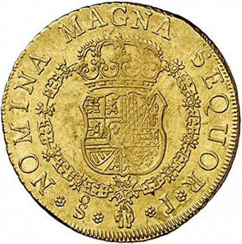 8 Escudos Reverse Image minted in SPAIN in 1763J (1759-88  -  CARLOS III)  - The Coin Database