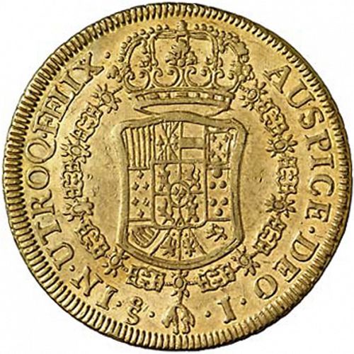 8 Escudos Reverse Image minted in SPAIN in 1764J (1759-88  -  CARLOS III)  - The Coin Database