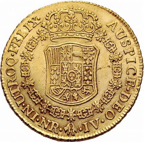 8 Escudos Reverse Image minted in SPAIN in 1766JV (1759-88  -  CARLOS III)  - The Coin Database