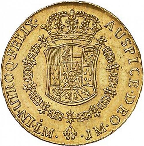 8 Escudos Reverse Image minted in SPAIN in 1767JM (1759-88  -  CARLOS III)  - The Coin Database