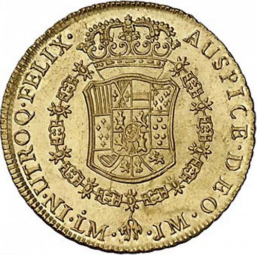 8 Escudos Reverse Image minted in SPAIN in 1768JM (1759-88  -  CARLOS III)  - The Coin Database