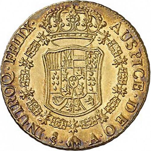 8 Escudos Reverse Image minted in SPAIN in 1770A (1759-88  -  CARLOS III)  - The Coin Database