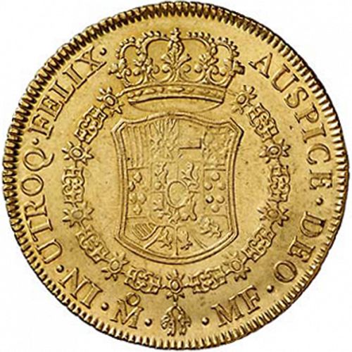8 Escudos Reverse Image minted in SPAIN in 1771MF (1759-88  -  CARLOS III)  - The Coin Database