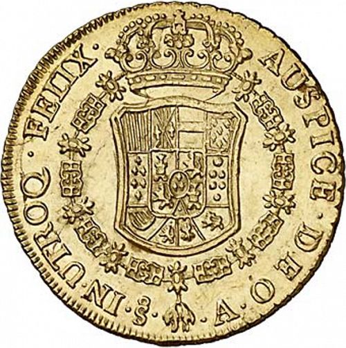 8 Escudos Reverse Image minted in SPAIN in 1772A (1759-88  -  CARLOS III)  - The Coin Database