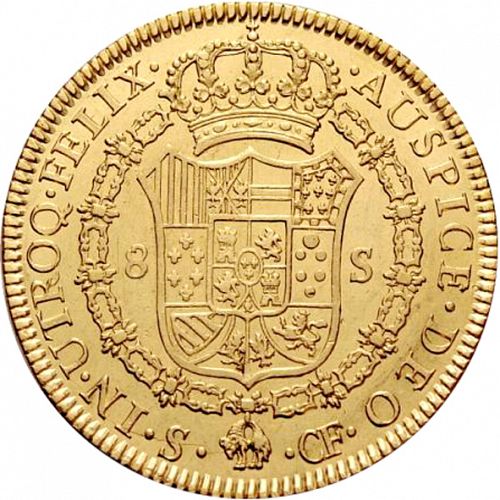 8 Escudos Reverse Image minted in SPAIN in 1772CF (1759-88  -  CARLOS III)  - The Coin Database