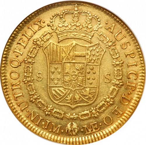 8 Escudos Reverse Image minted in SPAIN in 1772JM (1759-88  -  CARLOS III)  - The Coin Database