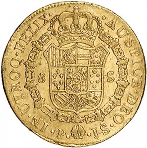 8 Escudos Reverse Image minted in SPAIN in 1772JS (1759-88  -  CARLOS III)  - The Coin Database