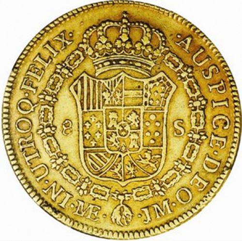 8 Escudos Reverse Image minted in SPAIN in 1773JM (1759-88  -  CARLOS III)  - The Coin Database