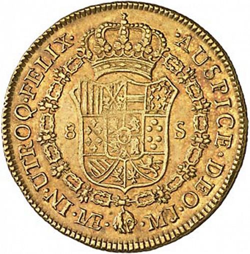 8 Escudos Reverse Image minted in SPAIN in 1773MJ (1759-88  -  CARLOS III)  - The Coin Database