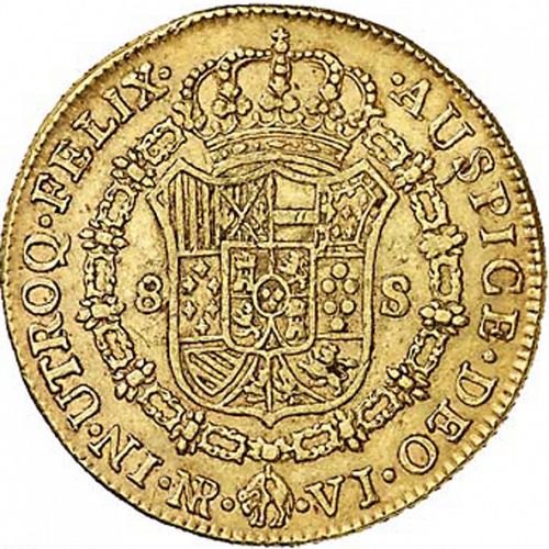 8 Escudos Reverse Image minted in SPAIN in 1774VJ (1759-88  -  CARLOS III)  - The Coin Database