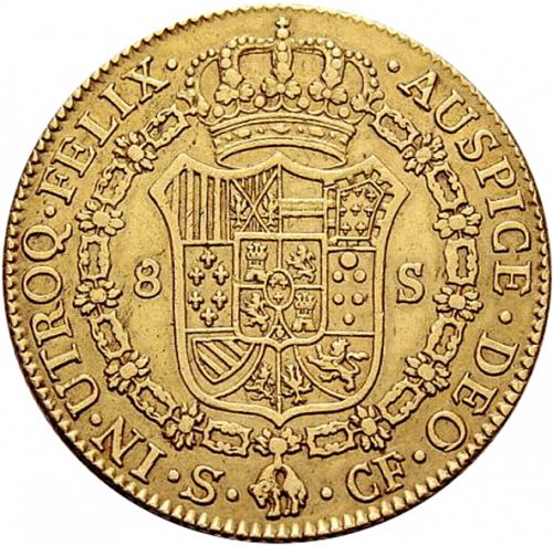 8 Escudos Reverse Image minted in SPAIN in 1776CF (1759-88  -  CARLOS III)  - The Coin Database