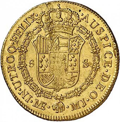8 Escudos Reverse Image minted in SPAIN in 1777MJ (1759-88  -  CARLOS III)  - The Coin Database
