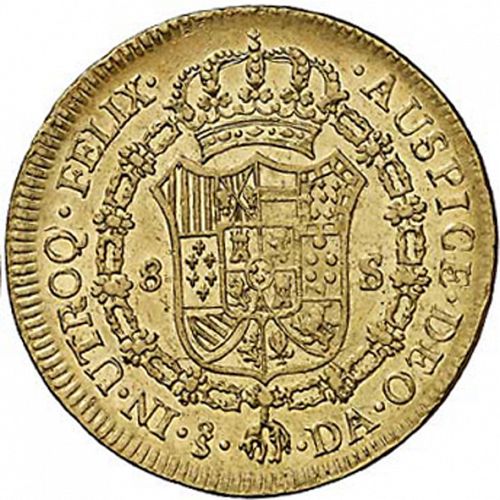 8 Escudos Reverse Image minted in SPAIN in 1778DA (1759-88  -  CARLOS III)  - The Coin Database