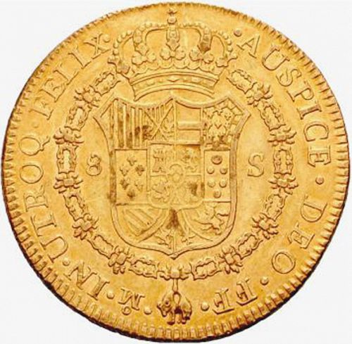 8 Escudos Reverse Image minted in SPAIN in 1778FF (1759-88  -  CARLOS III)  - The Coin Database