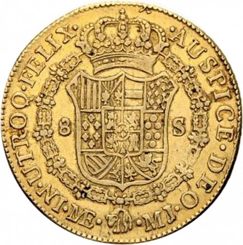 8 Escudos Reverse Image minted in SPAIN in 1778MJ (1759-88  -  CARLOS III)  - The Coin Database