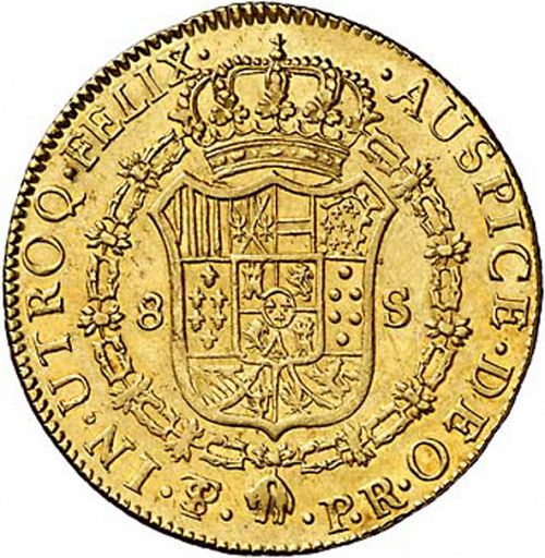 8 Escudos Reverse Image minted in SPAIN in 1779PR (1759-88  -  CARLOS III)  - The Coin Database