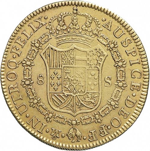 8 Escudos Reverse Image minted in SPAIN in 1780FF (1759-88  -  CARLOS III)  - The Coin Database
