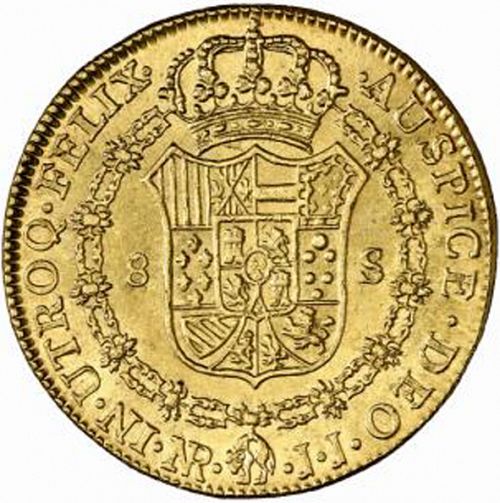 8 Escudos Reverse Image minted in SPAIN in 1781JJ (1759-88  -  CARLOS III)  - The Coin Database