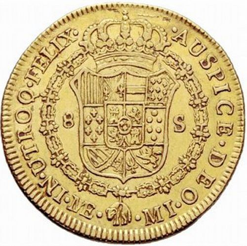 8 Escudos Reverse Image minted in SPAIN in 1781MI (1759-88  -  CARLOS III)  - The Coin Database