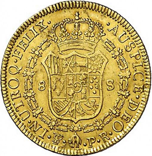 8 Escudos Reverse Image minted in SPAIN in 1781PR (1759-88  -  CARLOS III)  - The Coin Database