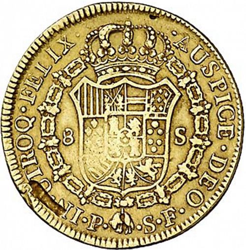 8 Escudos Reverse Image minted in SPAIN in 1781SF (1759-88  -  CARLOS III)  - The Coin Database