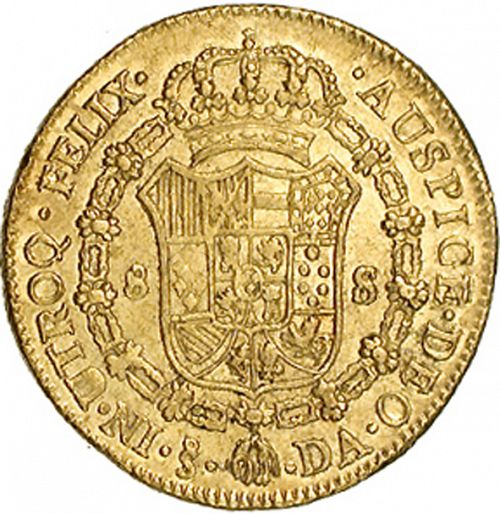 8 Escudos Reverse Image minted in SPAIN in 1782DA (1759-88  -  CARLOS III)  - The Coin Database