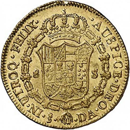 8 Escudos Reverse Image minted in SPAIN in 1783DA (1759-88  -  CARLOS III)  - The Coin Database