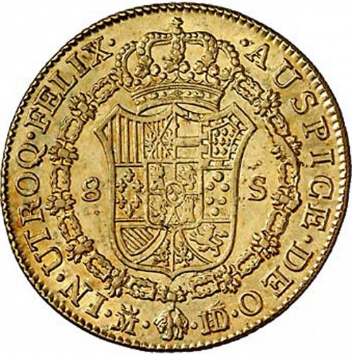 8 Escudos Reverse Image minted in SPAIN in 1783JD (1759-88  -  CARLOS III)  - The Coin Database