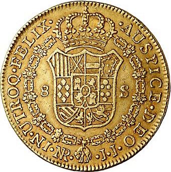 8 Escudos Reverse Image minted in SPAIN in 1783JJ (1759-88  -  CARLOS III)  - The Coin Database