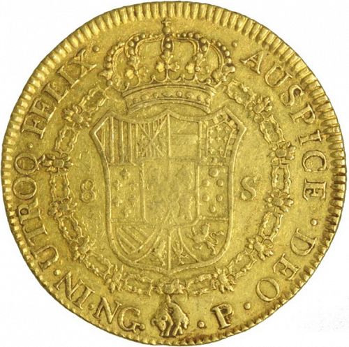 8 Escudos Reverse Image minted in SPAIN in 1783P (1759-88  -  CARLOS III)  - The Coin Database
