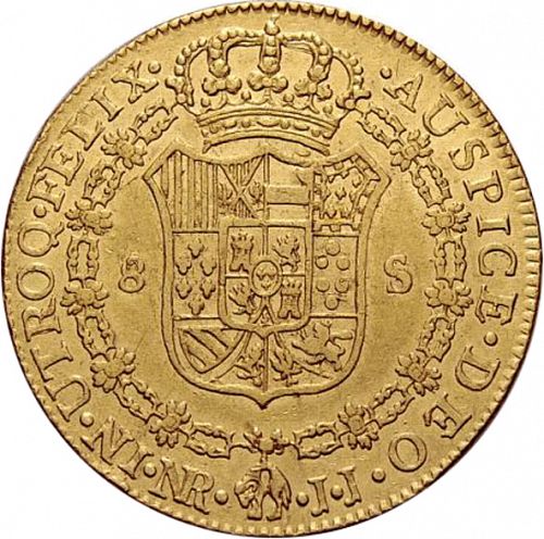 8 Escudos Reverse Image minted in SPAIN in 1784JJ (1759-88  -  CARLOS III)  - The Coin Database