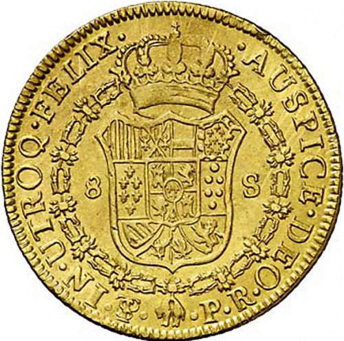 8 Escudos Reverse Image minted in SPAIN in 1784PR (1759-88  -  CARLOS III)  - The Coin Database