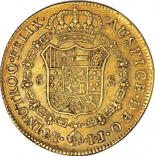 8 Escudos Reverse Image minted in SPAIN in 1787IJ (1759-88  -  CARLOS III)  - The Coin Database