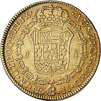 8 Escudos Reverse Image minted in SPAIN in 1787JJ (1759-88  -  CARLOS III)  - The Coin Database