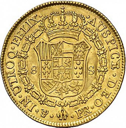 8 Escudos Reverse Image minted in SPAIN in 1787PR (1759-88  -  CARLOS III)  - The Coin Database