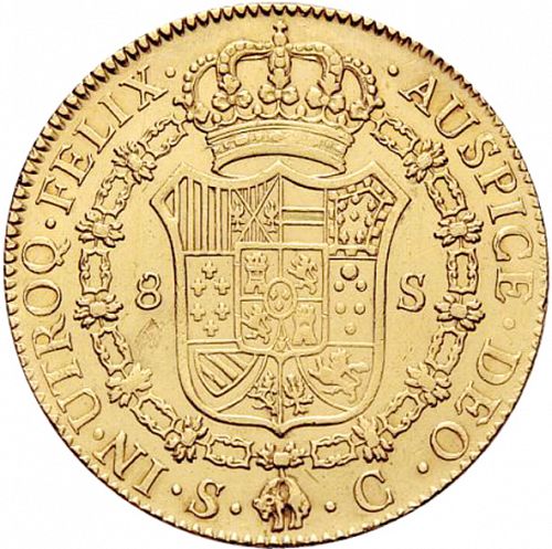 8 Escudos Reverse Image minted in SPAIN in 1788C (1759-88  -  CARLOS III)  - The Coin Database