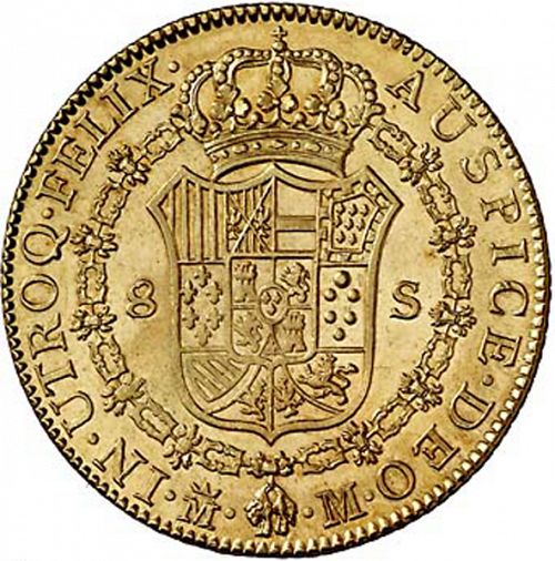 8 Escudos Reverse Image minted in SPAIN in 1788M (1759-88  -  CARLOS III)  - The Coin Database