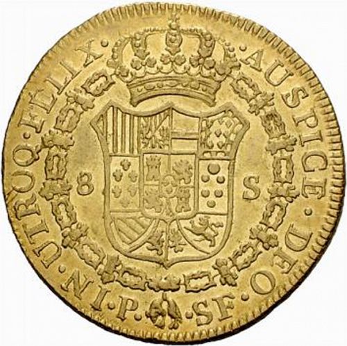 8 Escudos Reverse Image minted in SPAIN in 1788SF (1759-88  -  CARLOS III)  - The Coin Database