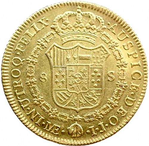 8 Escudos Reverse Image minted in SPAIN in 1789IJ (1759-88  -  CARLOS III)  - The Coin Database