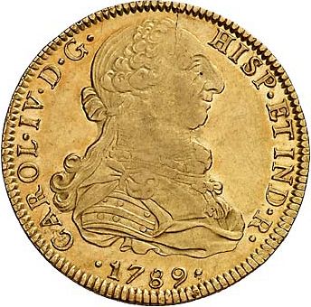 8 Escudos Obverse Image minted in SPAIN in 1789FM (1788-08  -  CARLOS IV)  - The Coin Database