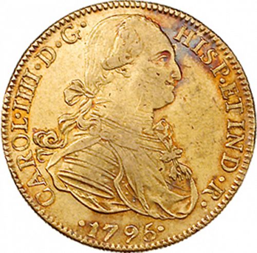 8 Escudos Obverse Image minted in SPAIN in 1795FM (1788-08  -  CARLOS IV)  - The Coin Database