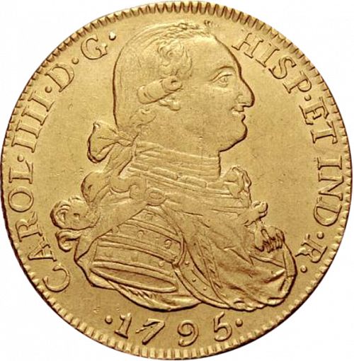 8 Escudos Obverse Image minted in SPAIN in 1795JJ (1788-08  -  CARLOS IV)  - The Coin Database