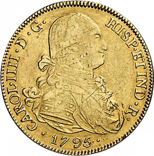 8 Escudos Obverse Image minted in SPAIN in 1795PP (1788-08  -  CARLOS IV)  - The Coin Database